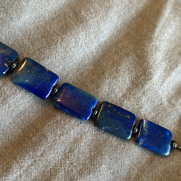 Handcrafted Lapis bracelet with sterling clasp - Picture 4 of 4